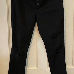 American Eagle Black Size 12 Jeans Ripped 5 Button